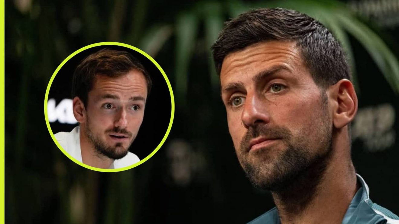 Daniil Medvedev and Novak Djokovic