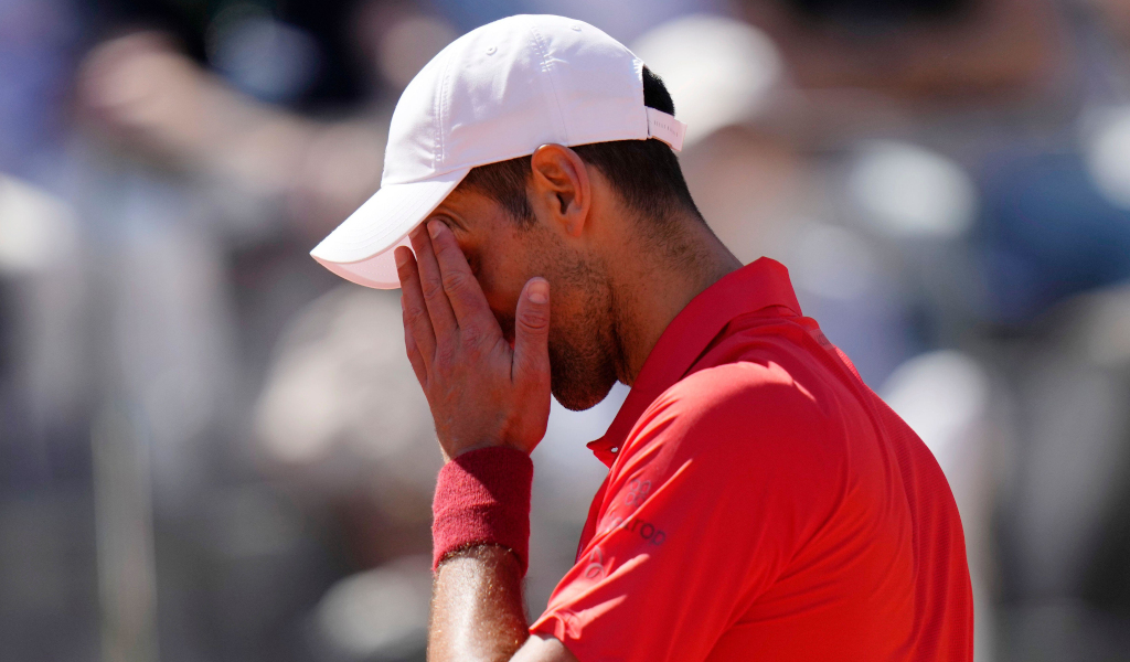 A frustrated Novak Djokovic