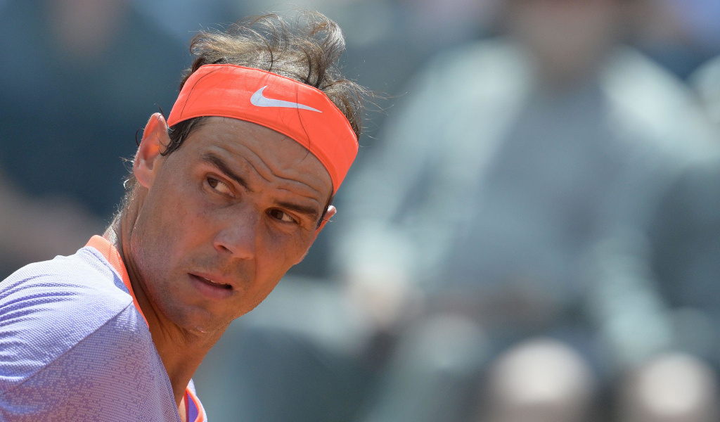 Rafael Nadal during his match