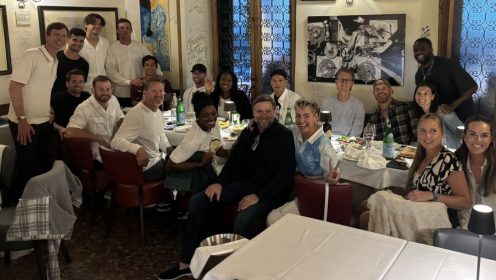 American players share a dinner in Rome