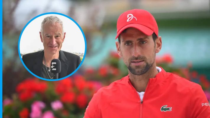 Pictured: John McEnroe and Novak Djokovic