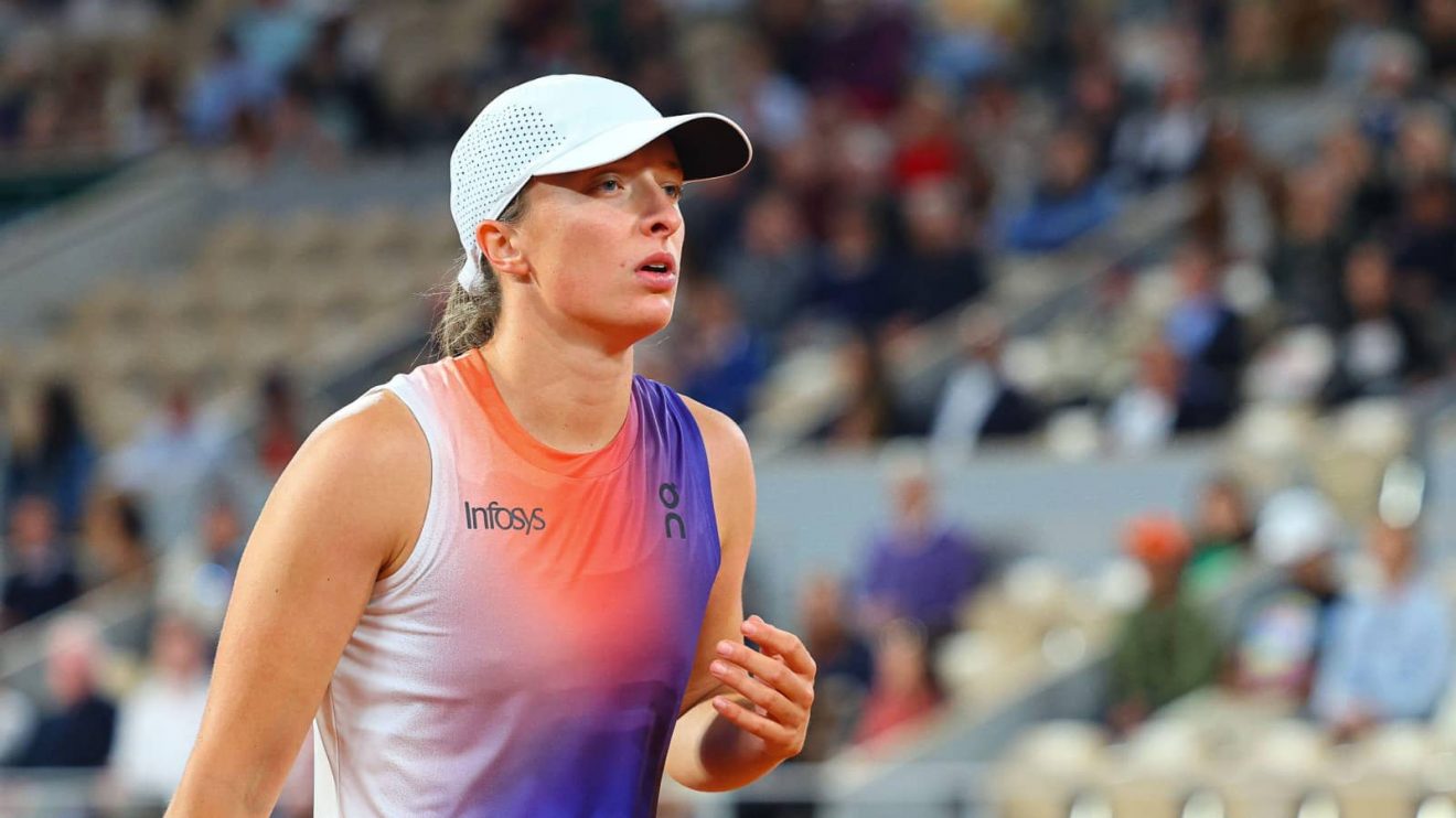 Iga Swiatek in action at the 2024 French Open