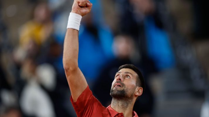 Novak Djokovic winning at the French Open