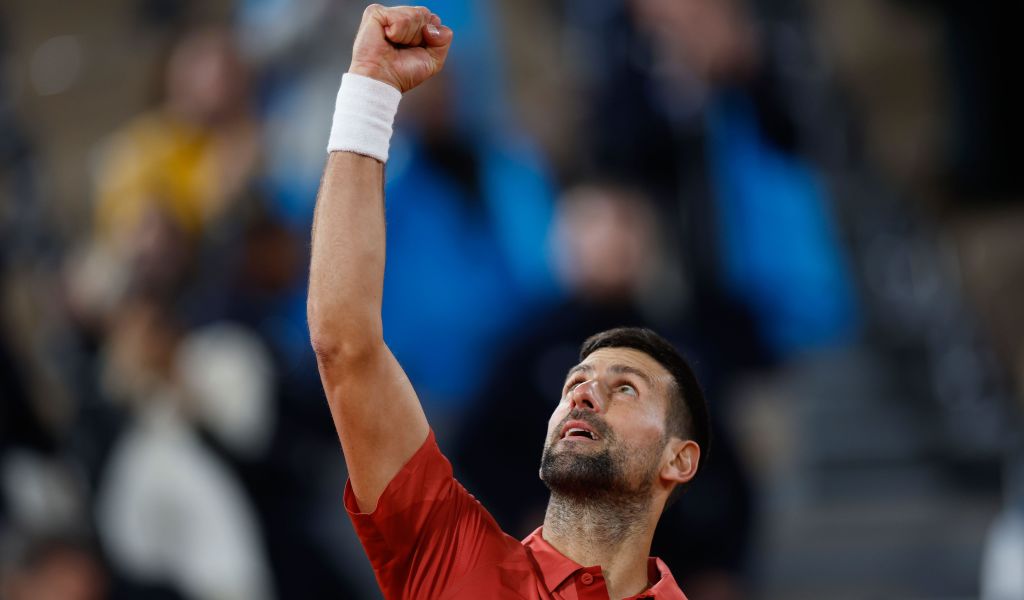 Novak Djokovic winning at the French Open