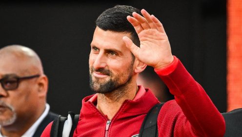Novak Djokovic waves