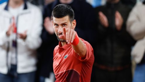 Novak Djokovic in action
