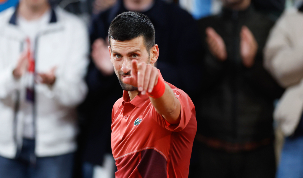 Novak Djokovic in action