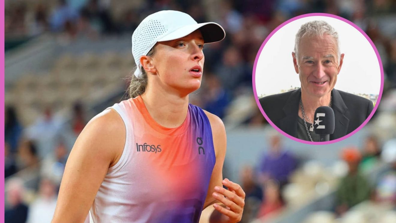 Pictured: Iga Swiatek and John McEnroe