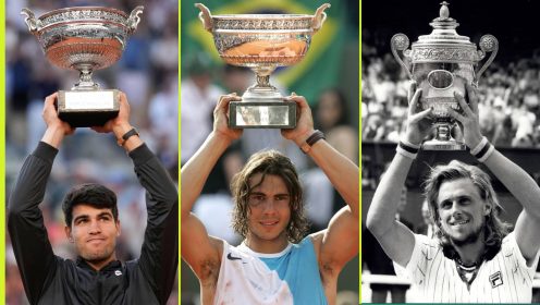 Carlos Alcaraz, Rafael Nadal and Bjorn Borg