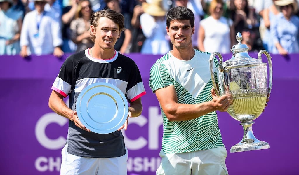 Alex de Minaur and Carlos Alcaraz at Queen's