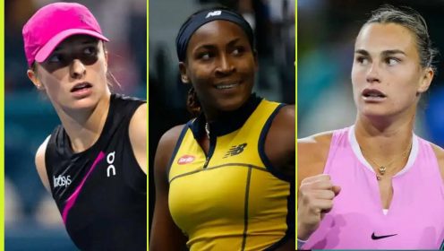 L-R: Iga Swiatek, Coco Gauff, and Aryna Sabalenka.