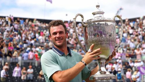 New US No 1 Tommy Paul with the Queen's trophy