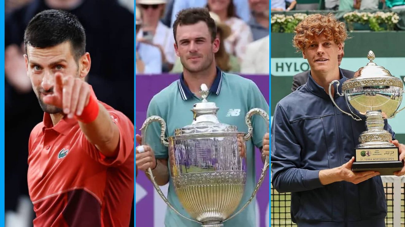 Novak Djokovic, Tommy Paul and Jannik Sinner