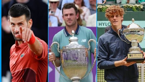 Novak Djokovic, Tommy Paul and Jannik Sinner