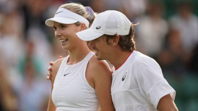 Katie Boulter and Alex de Minaur at Wimbledon in 2023