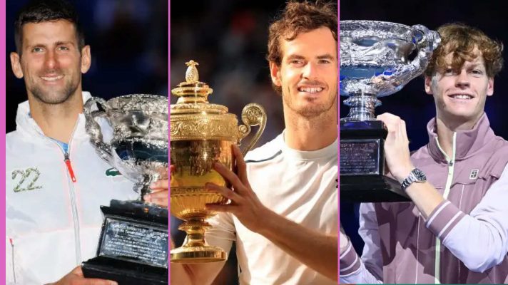 Novak Djokovic Andy Murray and Jannik Sinner