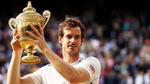 Andy Murray with the Wimbledon trophy