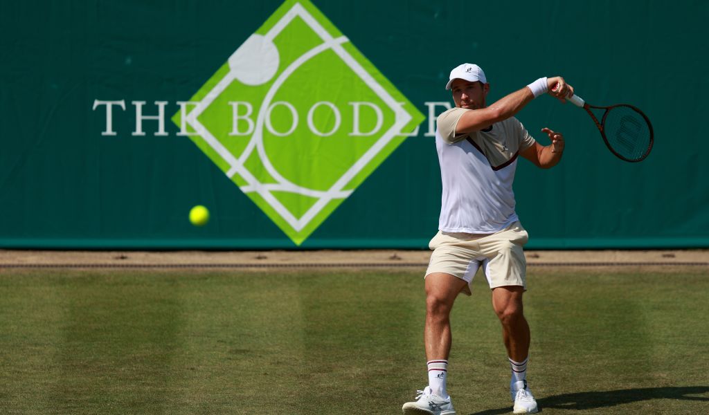 Dusan Lajovic in action at The Boodles. (Ben Hoskins for The Boodles)