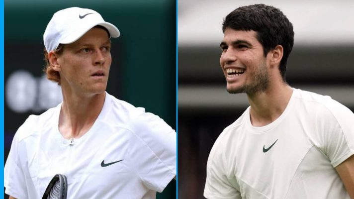 Jannik Sinner and Carlos Alcaraz at Wimbledon