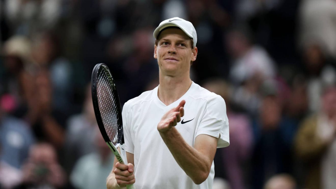 Jannik Sinner celebrates Wimbledon 2024