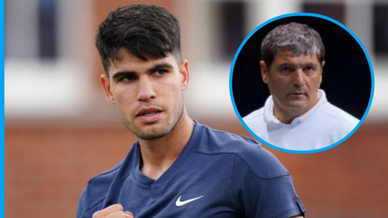 Pictured: Carlos Alcaraz and Toni Nadal