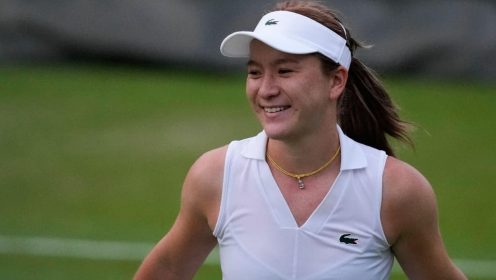 Lulu Sun smiles during her Wimbledon campaign