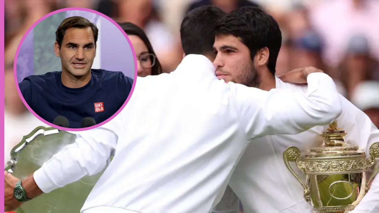 Carlos Alcaraz and Novak Djokovic at Wimbledon