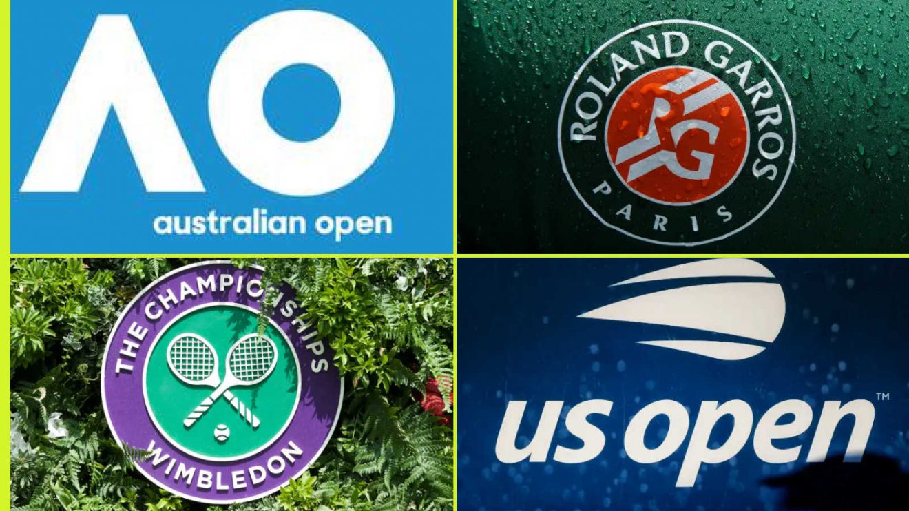 The four Grand Slam logos