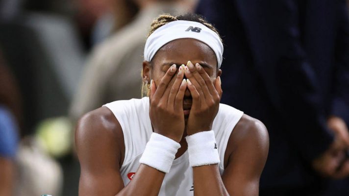 Coco Gauff frustrated during her match