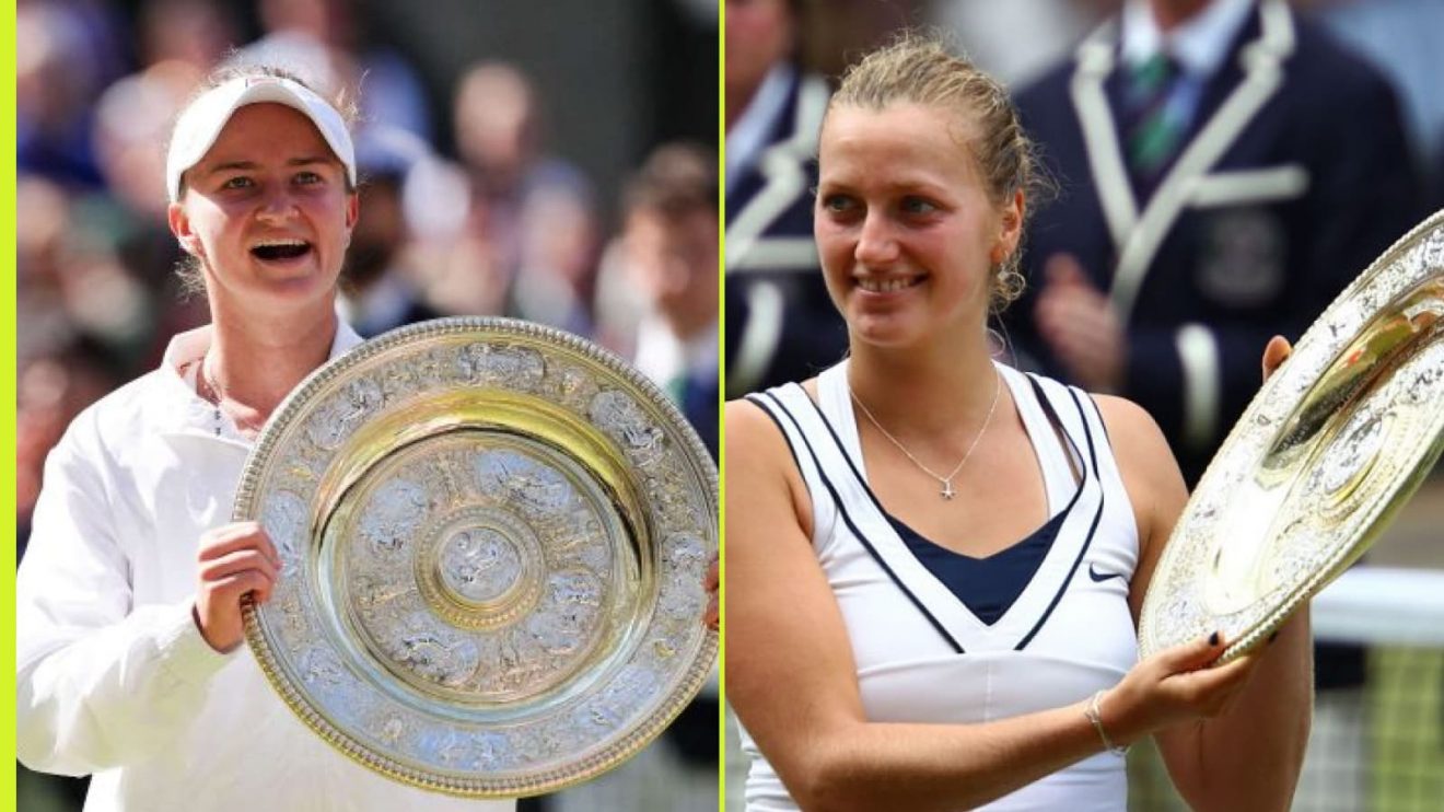 Barbora Krejcikova and Petra Kvitova at Wimbledon.
