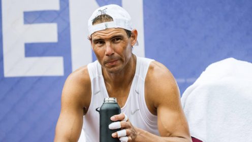 Rafael Nadal of Spain during a training session ahead of Nordea Open Tennis tournament on July 11, 2024 in Bastad