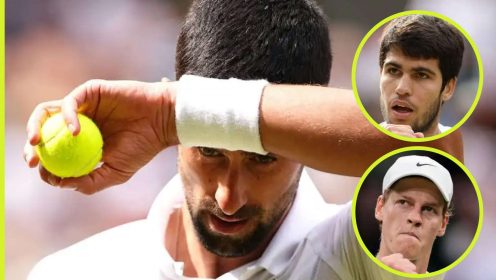 Novak Djokovic battling against Carlos Alcaraz and Jannik Sinner