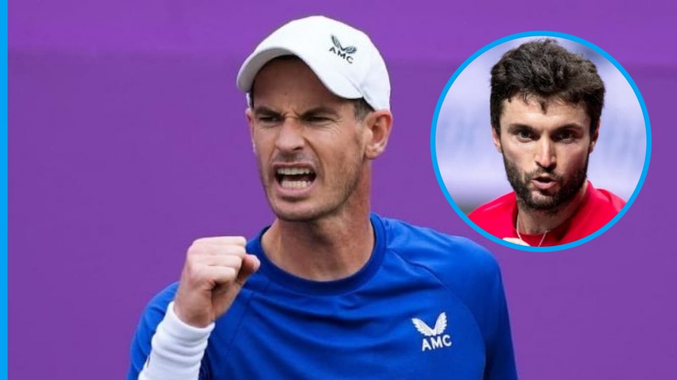 Andy Murray with Gilles Simon inset