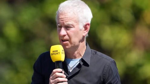 John McEnroe commentating for BBC