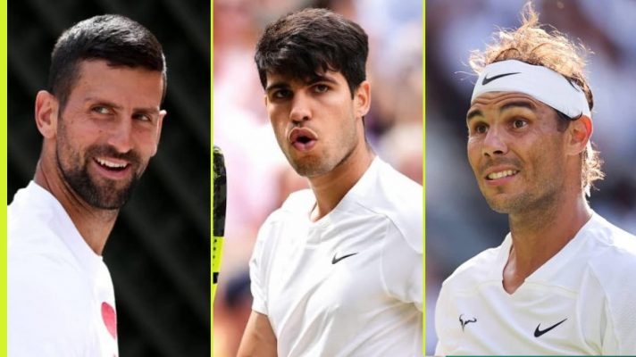 Novak Djokovic, Carlos Alcaraz, Rafael Nadal