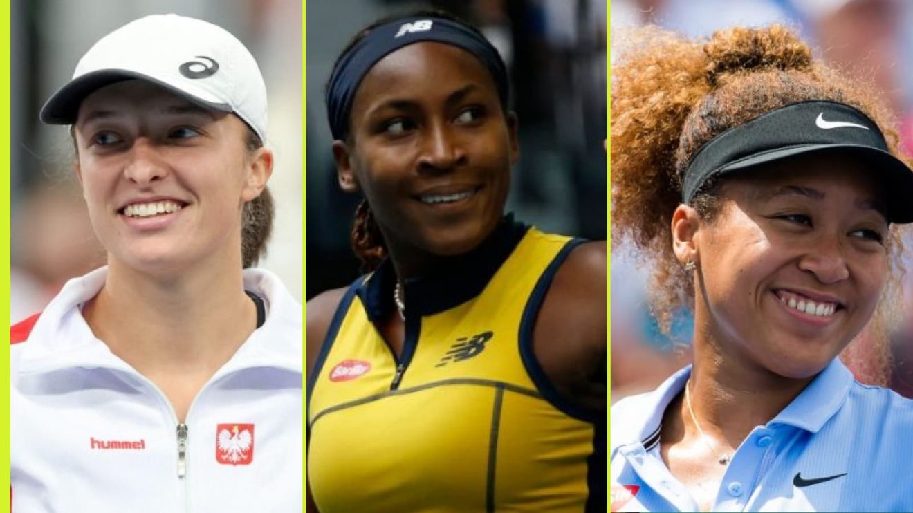 Pictured L-R: Iga Swiatek, Coco Gauff, and Naomi Osaka