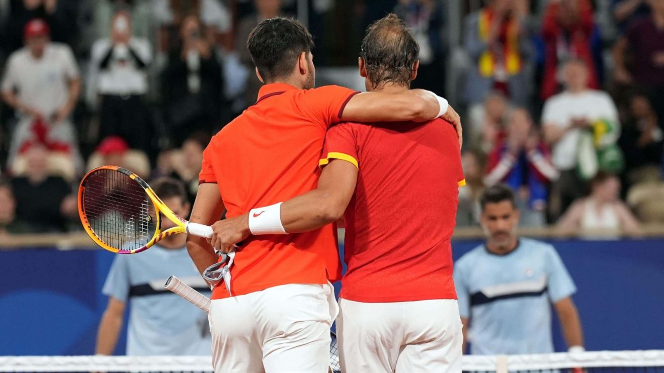Carlos Alcaraz and Rafael Nadal at the 2024 Olympic Games