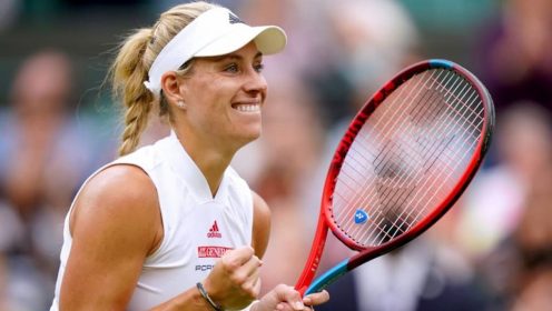 Angelique Kerber celebrates a big point