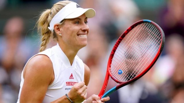 Angelique Kerber celebrates a big point
