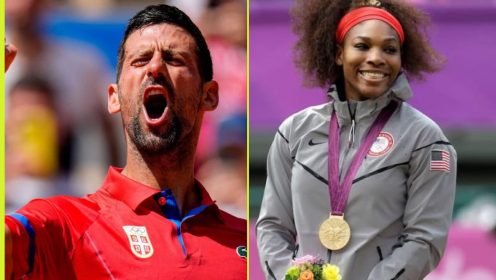 Novak Djokovic and Serena Williams pictured in Olympic Games action