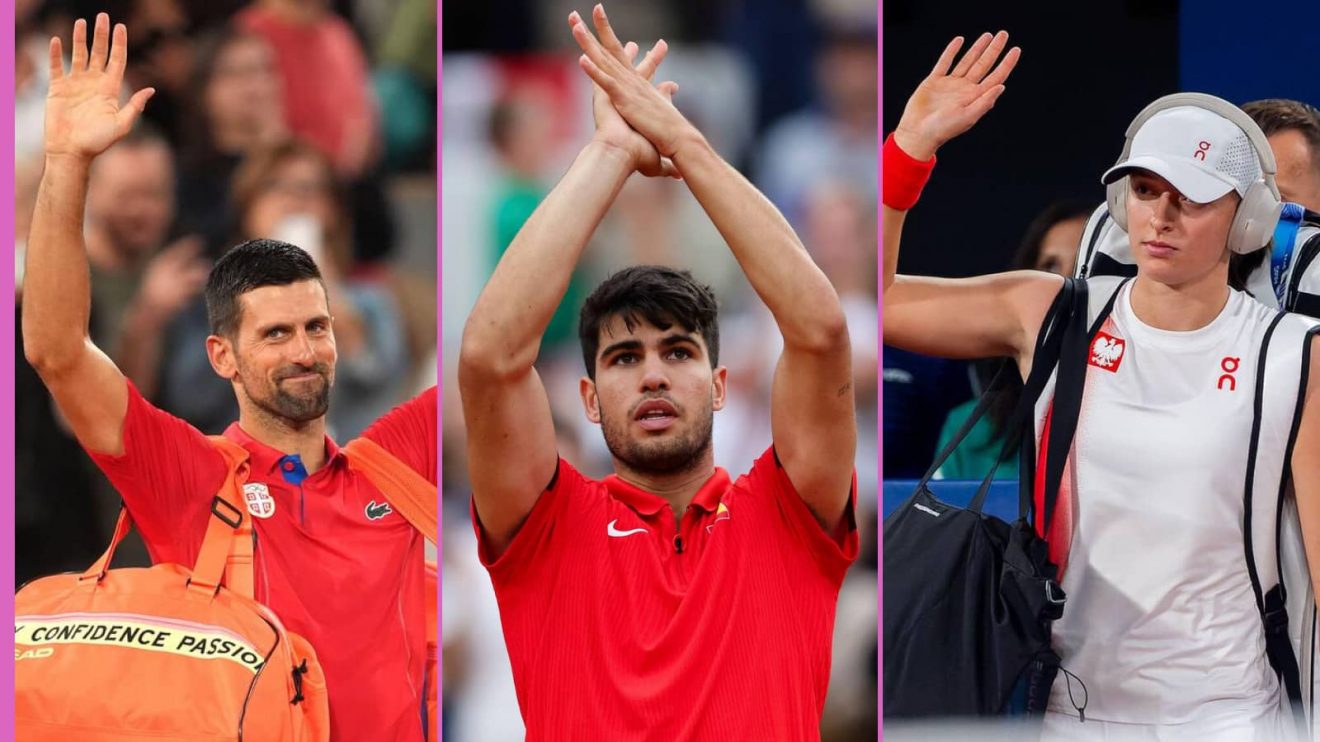 Novak Djokovic, Carlos Alcaraz and Iga Swiatek at the 2024 Paris Olympics