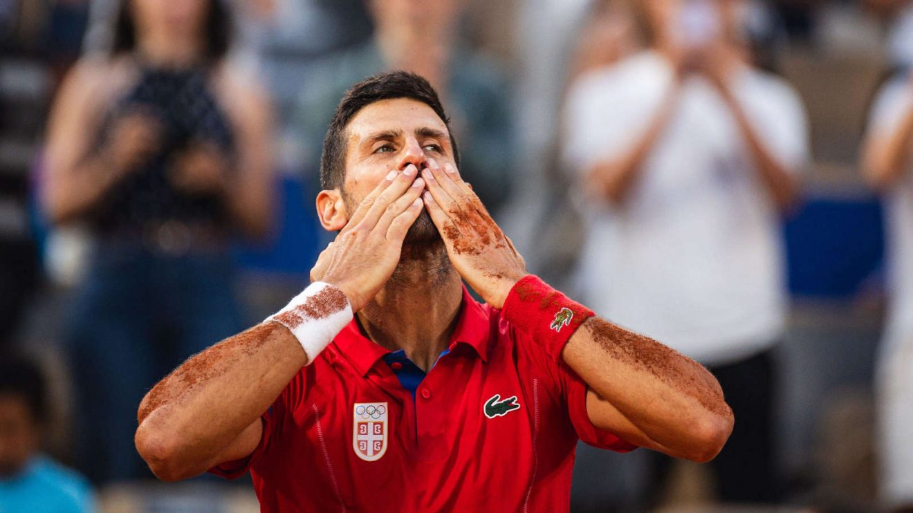 Novak Djokovic celebrates