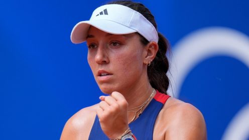 (Pictured) Jessica Pegula fistpumps during a match
