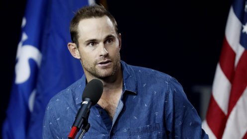 Andy Roddick attends a press conference