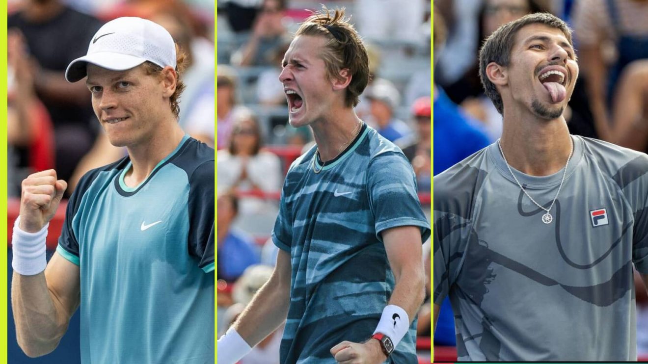 Jannik Sinner, Sebastian Korda and Alexei Popyrin in action in Montreal