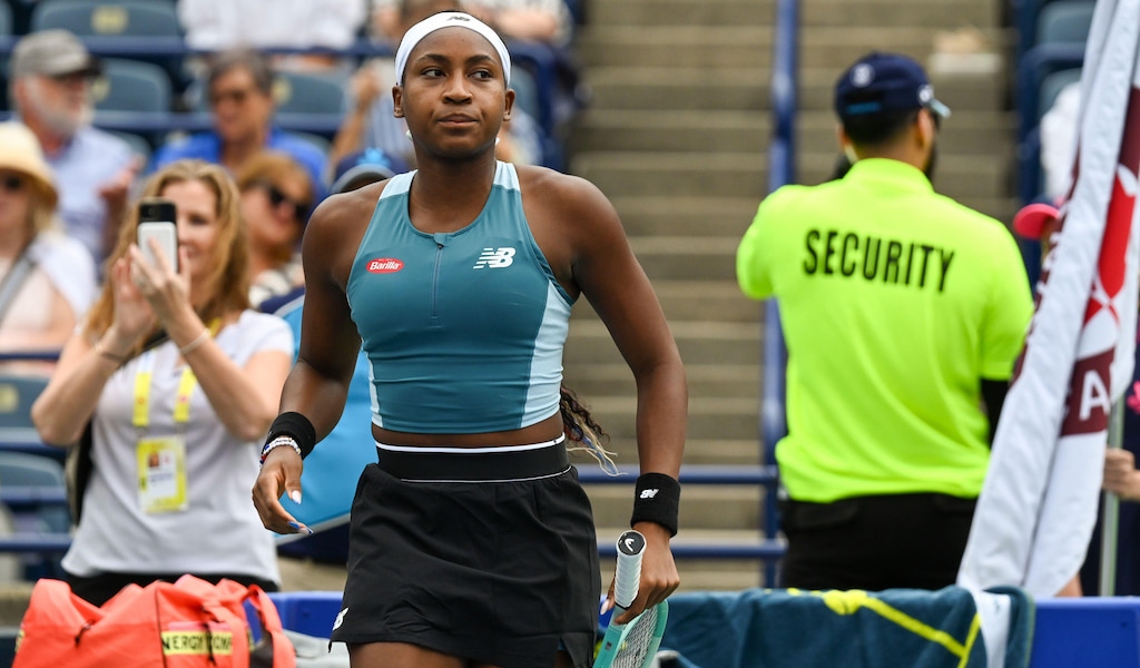 Coco Gauff in WTA Tour action in 2024