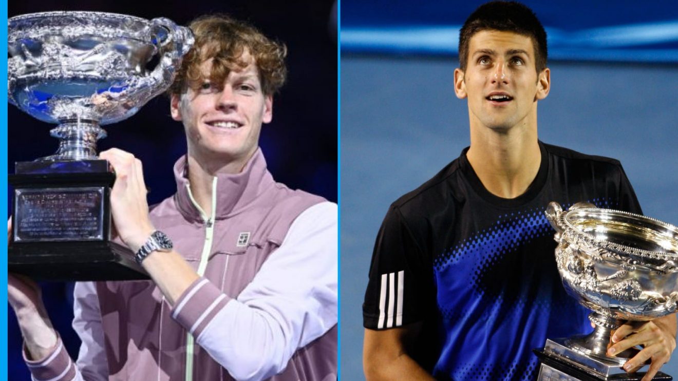 Jannik Sinner and Novak Djokovic at the Australian Open