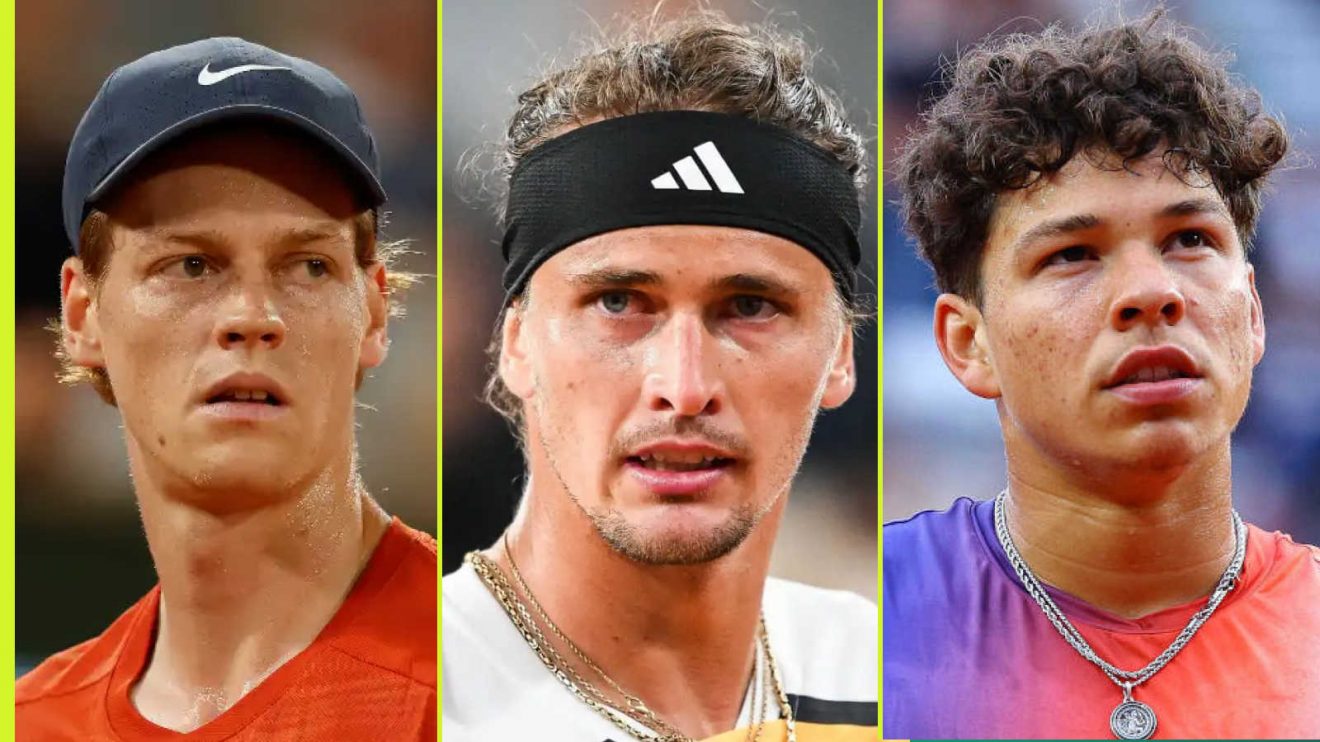 Jannik Sinner, Alexander Zverev and Ben Shelton in action