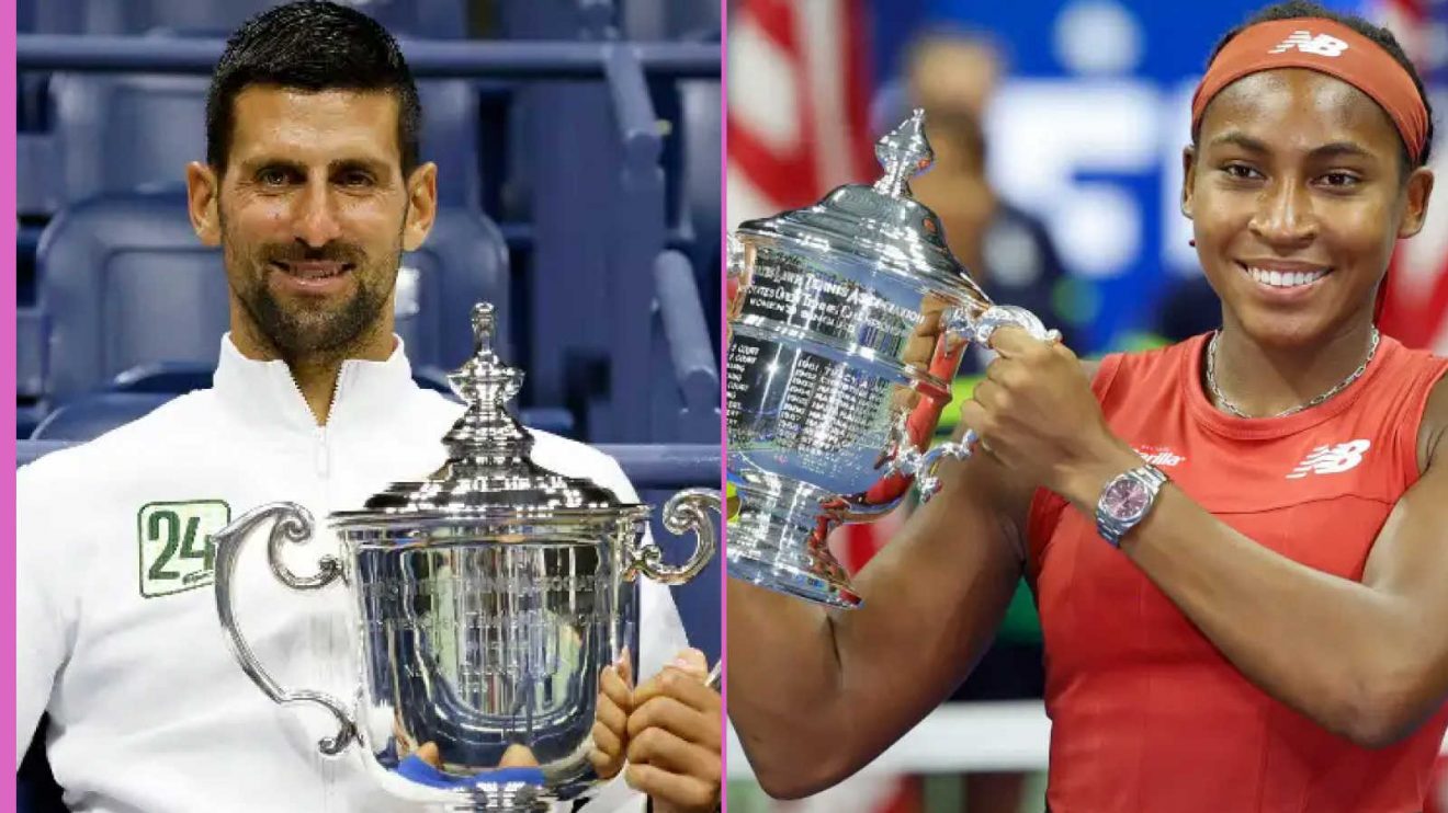 2023 US Open winners Novak Djokovic and Coco Gauff