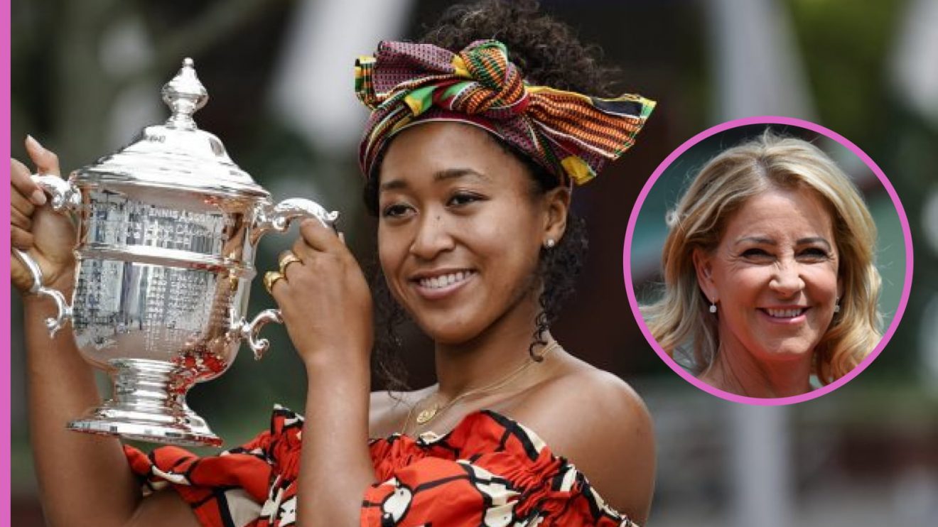 Naomi Osaka with the US Open trophy after her 2020 triumph